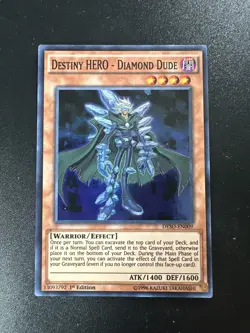 Yugioh! Destiny HERO - Diamond Dude DESO-EN009 Super Rare 1st Edition - Image 3
