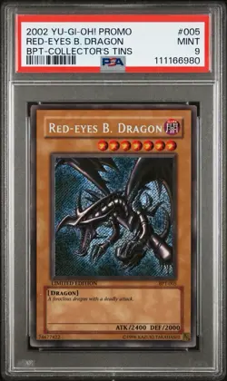 2002 Yu-Gi-Oh! Red-Eyes B. Dragon BPT Limited Edition Secret Rare PSA 9 - Image 3