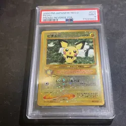 2000 POKEMON JAPANESE NEO 2 PROMO REVERSE FOIL #172 PICHU PSA 9 - Image 4