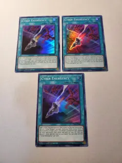 Yugioh - Cyber Emergency GEIM-EN042 NM 1st ed Super Rare x3 - Image 1