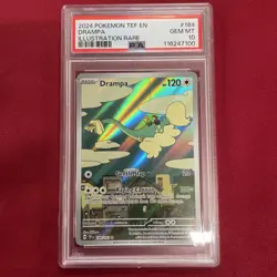 Graded PSA 10 2024 Pokemon TED EN Drampa Illustration Rare #184 GEM MT - Image 1
