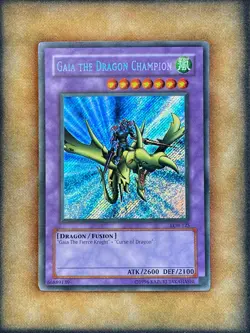 Yugioh Gaia The Dragon Champion LOB-125 Secret Rare Original Print MP - Image 2