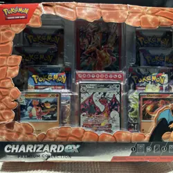 Pokemon Charizard ex Premium Collection box sealed 6 packs sleeves.Damaged Box - Image 2