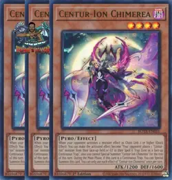 Yugioh! 3x Centur-Ion Chimerea ROTA-EN016 Ultra Rare 1st Ed NM - Image 1