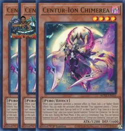 Yugioh! 3x Centur-Ion Chimerea ROTA-EN016 Ultra Rare 1st Ed NM - Image 2