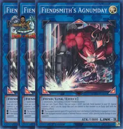 Yugioh! 3x Fiendsmith's Agnumday ROTA-EN045 Super Rare 1st Ed NM - Image 2