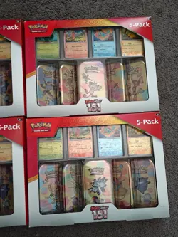 Lot of 4 Pokemon TCG Scarlet & Violet 151 5-Pack Mini Tins Costco Bundle SEALED - Image 2