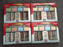 Lot of 4 Pokemon TCG Scarlet & Violet 151 5-Pack Mini Tins Costco Bundle SEALED - Image 7