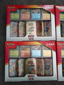 Lot of 4 Pokemon TCG Scarlet & Violet 151 5-Pack Mini Tins Costco Bundle SEALED - Image 9