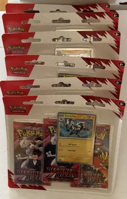 6 x DESTINED RIVALS booster 3 pack w/Zebstrika  Pokemon  factory sealed - Image 2