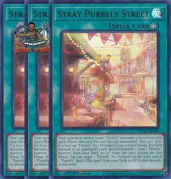Yugioh! 3x Stray Purrely Street MP24-EN289 Ultra Rare 1st Ed NM - Image 1