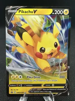 Pikachu V SWSH285 Pokemon Sword & Shield Black Star Promo Cards Holo NM - Image 1