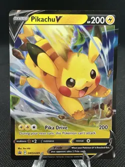 Pikachu V SWSH285 Pokemon Sword & Shield Black Star Promo Cards Holo NM - Image 3