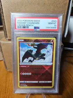 2023 Pokemon Swsh Radiant Charizard Crown Zenith #20/159 PSA 10 GEM MINT - Image 2