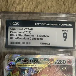 2022 POKEMON SWSH BLACK STAR PROMO #262 FULL ART CHARIZARD VSTAR CGC 9 MINT - Image 15