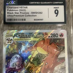2022 POKEMON SWSH BLACK STAR PROMO #262 FULL ART CHARIZARD VSTAR CGC 9 MINT - Image 3