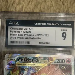 2022 POKEMON SWSH BLACK STAR PROMO #262 FULL ART CHARIZARD VSTAR CGC 9 MINT - Image 5