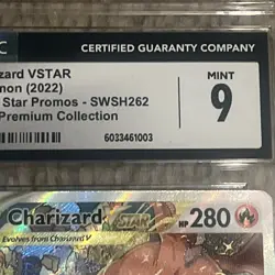 2022 POKEMON SWSH BLACK STAR PROMO #262 FULL ART CHARIZARD VSTAR CGC 9 MINT - Image 6
