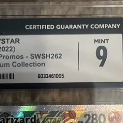 2022 POKEMON SWSH BLACK STAR PROMO #262 FULL ART CHARIZARD VSTAR CGC 9 MINT - Image 7