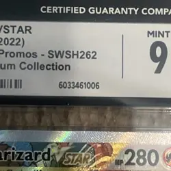 2022 POKEMON SWSH BLACK STAR PROMO #262 FULL ART CHARIZARD VSTAR CGC 9 MINT - Image 8