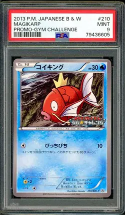PSA 9 Magikarp Reverse Holo Japanese Promo Gym Challenge 210/BW-P Pokemon - Image 3