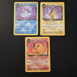 Pokemon Bundle Dark Vaporeon 45/82 Jolteon 38/82 Flareon 35/82 Team Rocket WOTC - Image 1