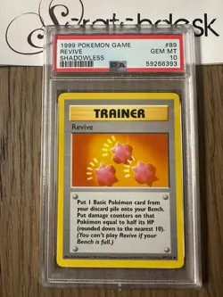 PSA 10 - Pokemon REVIVE  89/102 - SHADOWLESS BASE SET Trainer - GEM MINT - Image 3