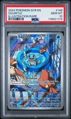 PSA 10 Squirtle 148/142 Pokemon Stellar Crown Illustration Rare GEM MINT 10 #148 - Image 1