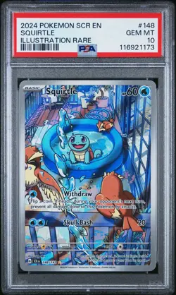 PSA 10 Squirtle 148/142 Pokemon Stellar Crown Illustration Rare GEM MINT 10 #148 - Image 4