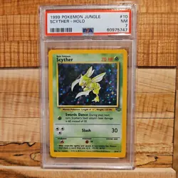 1999 Pokémon Jungle Scyther 10/64 HOLO PSA 7 - Image 1