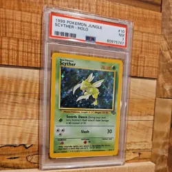 1999 Pokémon Jungle Scyther 10/64 HOLO PSA 7 - Image 10