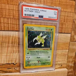 1999 Pokémon Jungle Scyther 10/64 HOLO PSA 7 - Image 3
