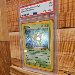 1999 Pokémon Jungle Scyther 10/64 HOLO PSA 7 - Image 4