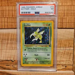 1999 Pokémon Jungle Scyther 10/64 HOLO PSA 7 - Image 9