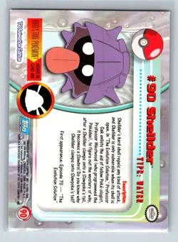 Pokemon - Shellder #90 - Chrome - Topps  2000 TV Animation Edition - Image 4
