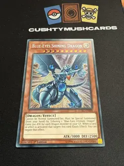YUGIOH BLUE EYES SHINING DRAGON SECRET RARE LCKC-EN008 1ST EDITION - Image 2