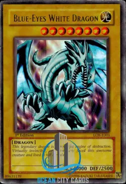 Yugioh Ultra Rare Blue-Eyes White Dragon LOB-E001 1st Edition - Image 7