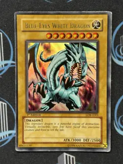 Yugioh Ultra Rare Blue-Eyes White Dragon LOB-E001 1st Edition - Image 9