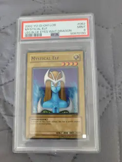 YUGIOH - PSA 9 - 2002 - LOB-062 - MYSTICAL ELF - SUPER - UNFIRST - Image 3