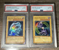 Dark Magician SDY 006 & Blue Eyes White Dragon SDK 001 PSA 8, 6 Sequential - Image 1