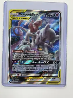 PokÃ©mon TCG Mewtwo and Mew GX Sun & Moon Holo Promo Card #SM191 - Image 1