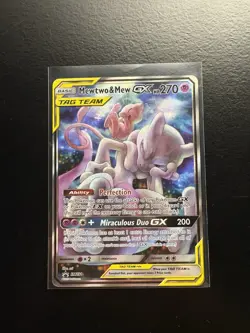 PokÃ©mon TCG Mewtwo and Mew GX Sun & Moon Holo Promo Card #SM191 - Image 1