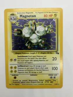 PokÃ©mon TCG Magneton Fossil Holo Rare Card 11/62 Unlimited - Image 1