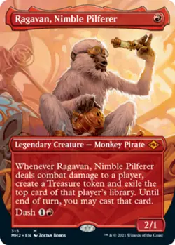 1x Ragavan, Nimble Pilferer ~~ Borderless NM-Mint, English Modern Horizons 2 MTG - Image 1