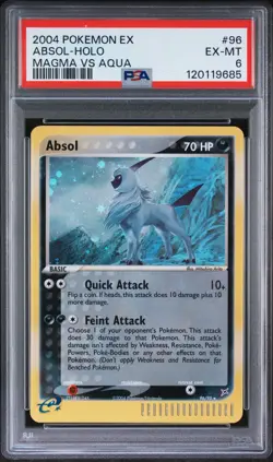 PSA 6 - Absol # 96/95 Pokemon ex Team Magma vs Team Aqua Holo Secret Rare - Image 1