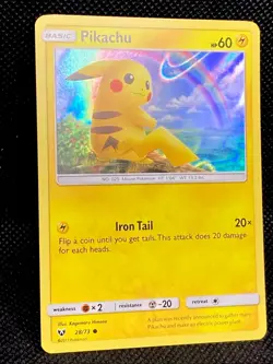 Pikachu 28/73 Holo Shining Legends Pokemon Card (Nike Swish In Holo) - Image 2
