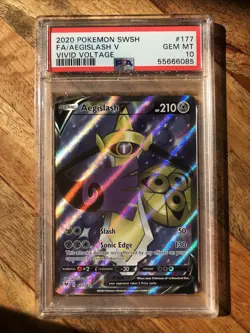 Pokemon Card Aegislash V 177/185 Holo Vivid Voltage PSA 10 GEM MINT - Image 8