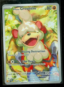 Pokemon HISUIAN GROWLITHE 181/167 - Twilight Masquerade - ILLUSTRATION  RARE - Image 1