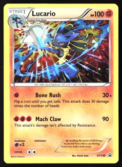 Lucario XY140 Black Star Promo Cosmos Holo Pokemon Card - Image 1