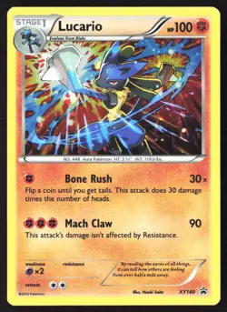 Lucario XY140 Black Star Promo Cosmos Holo Pokemon Card - Image 3
